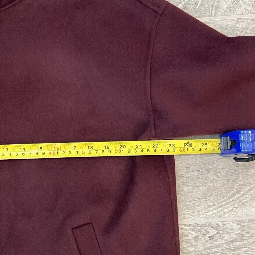 Eileen Fisher Brushed Wool Stand Collar Doubleface Boxy Coat Petite Large Cassis - Picture 5 of 9